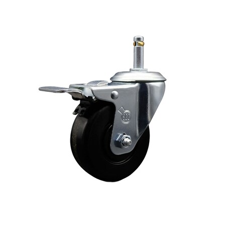 Service Caster 3.5'' Phenolic Swivel 7/16'' Grip Ring Stem Caster with Total Lock Brake SCC-GRTTL20S3514-PHS-716138